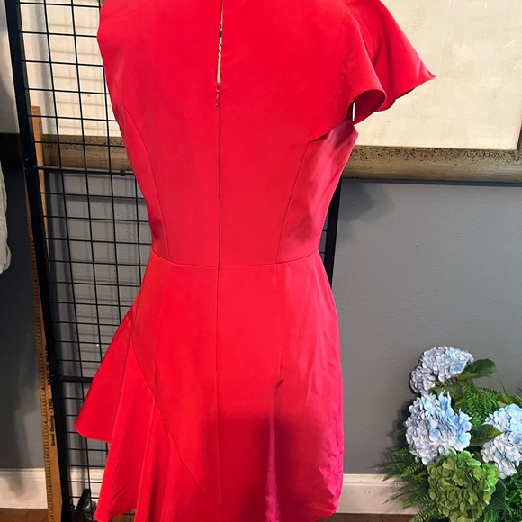 Milly of New York Vibrant Red Asymmetrical Dress - Picture 9 of 12